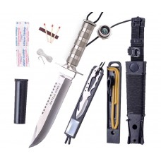 Cuchillo de Supervivencia, Modelo Battle King I, Funda Nylon-PVC Rígida, Kit Supervivencia. de JKR